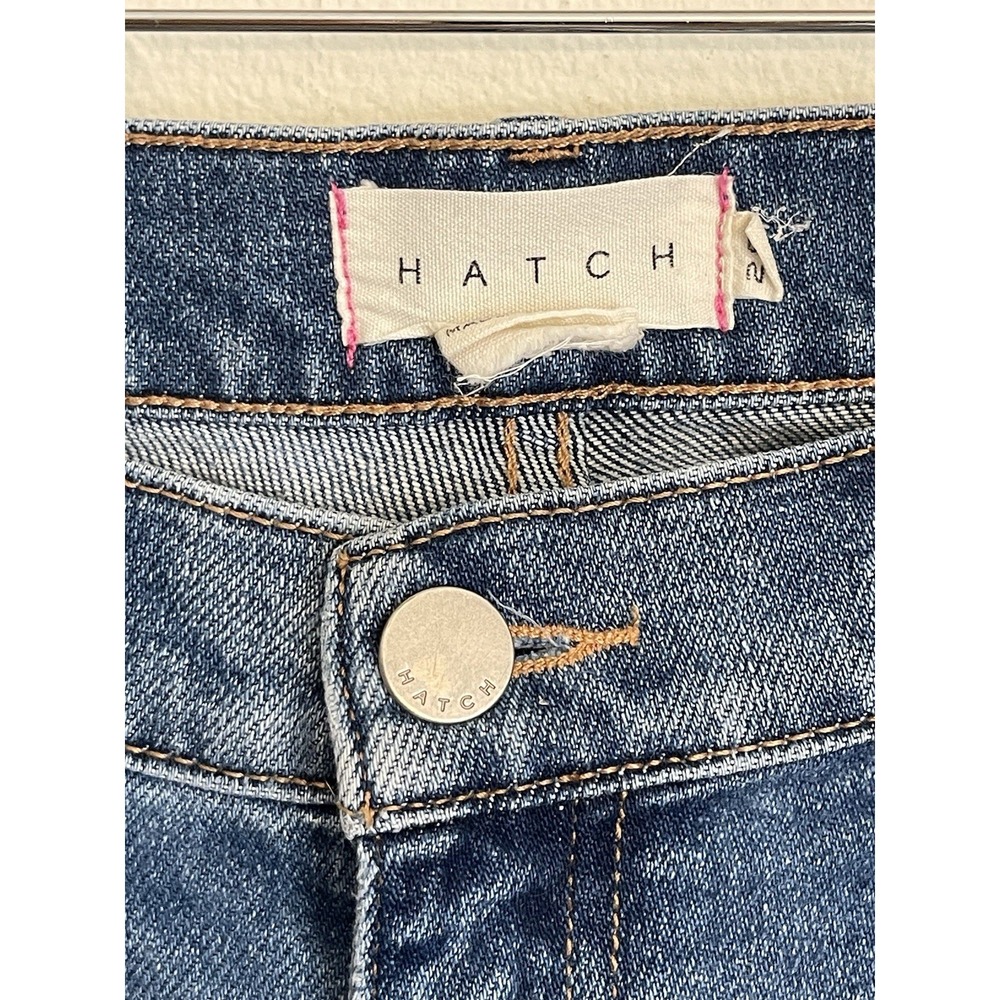 HATCH Claire Distressed Straight-Leg Maternity Jeans Under Bump 28 - Picture 8 of 16